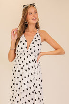 White & Black Polka Dot Halter