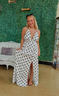 White & Black Polka Dot Halter