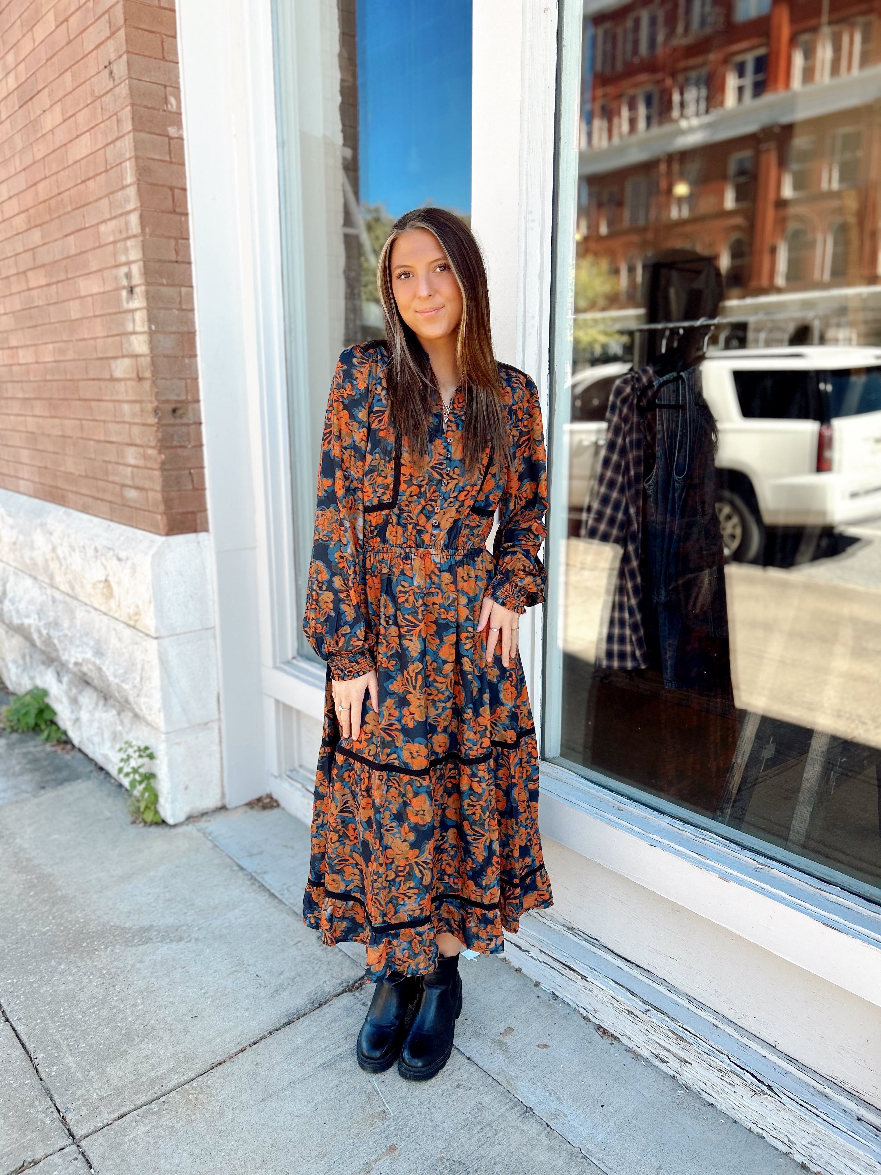 Embers Bloom Midi Dress