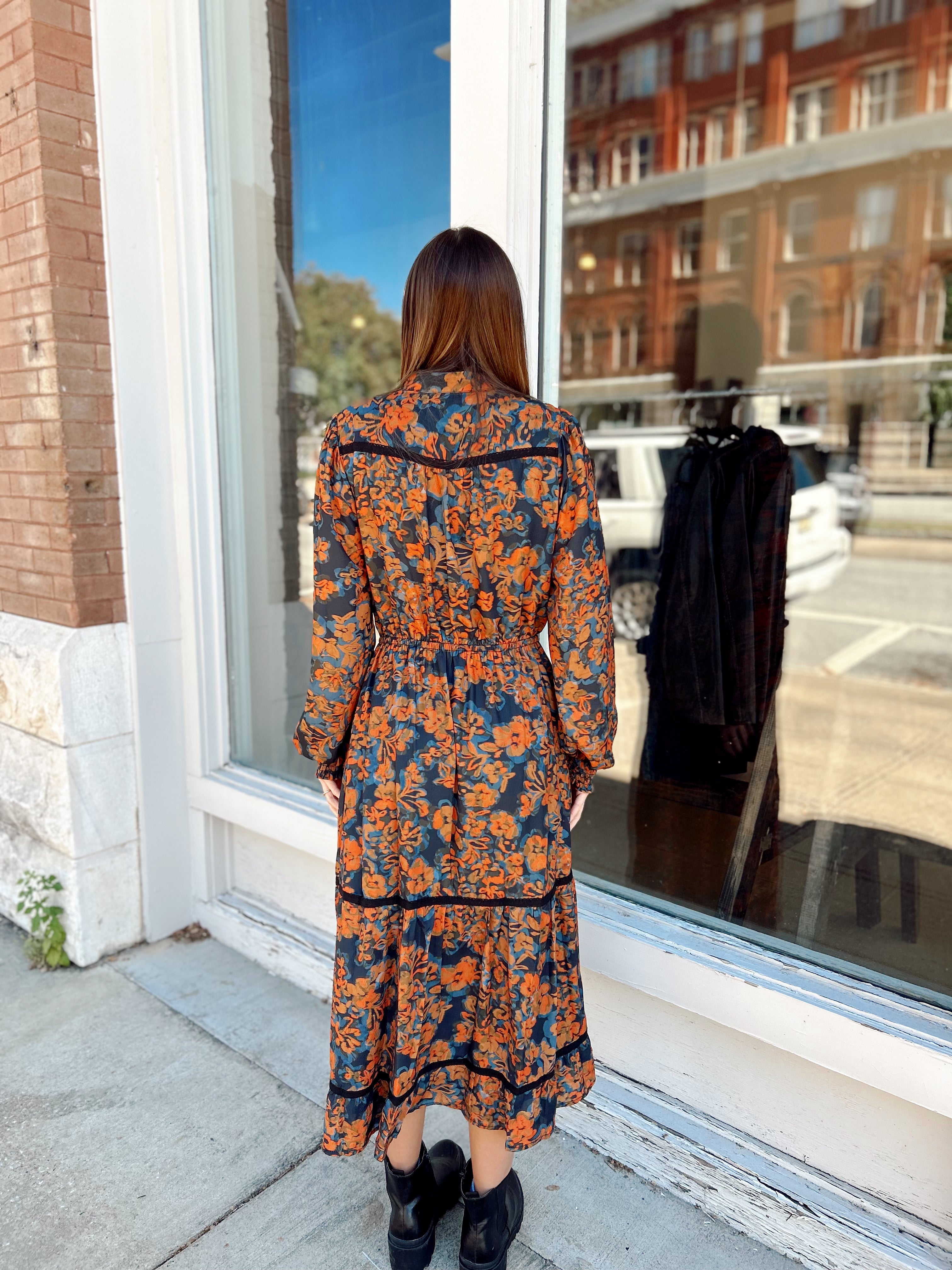 Embers Bloom Midi Dress