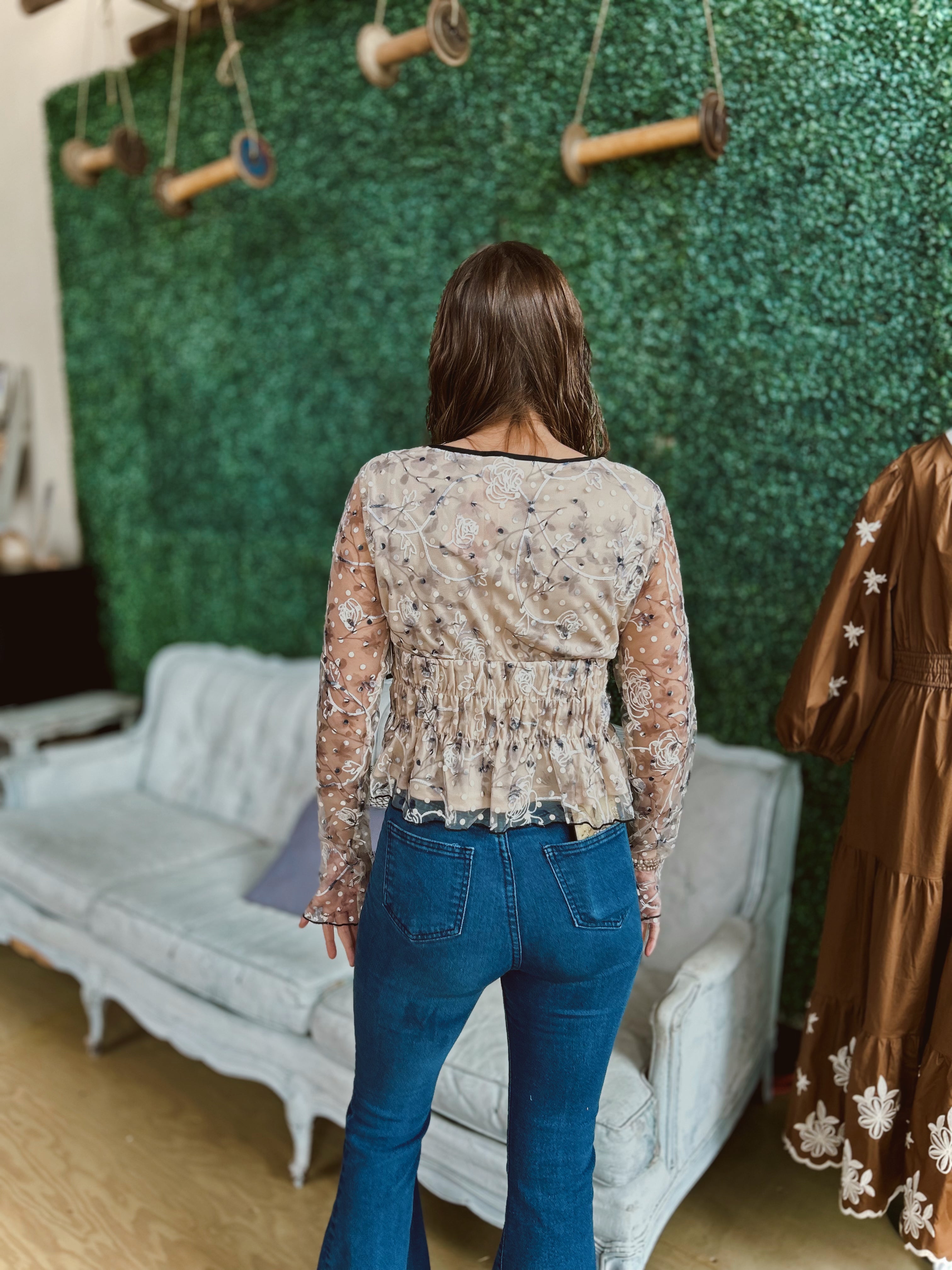 Giving My All Lace Embroidered Blouse