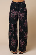 Floral Barrel Denim