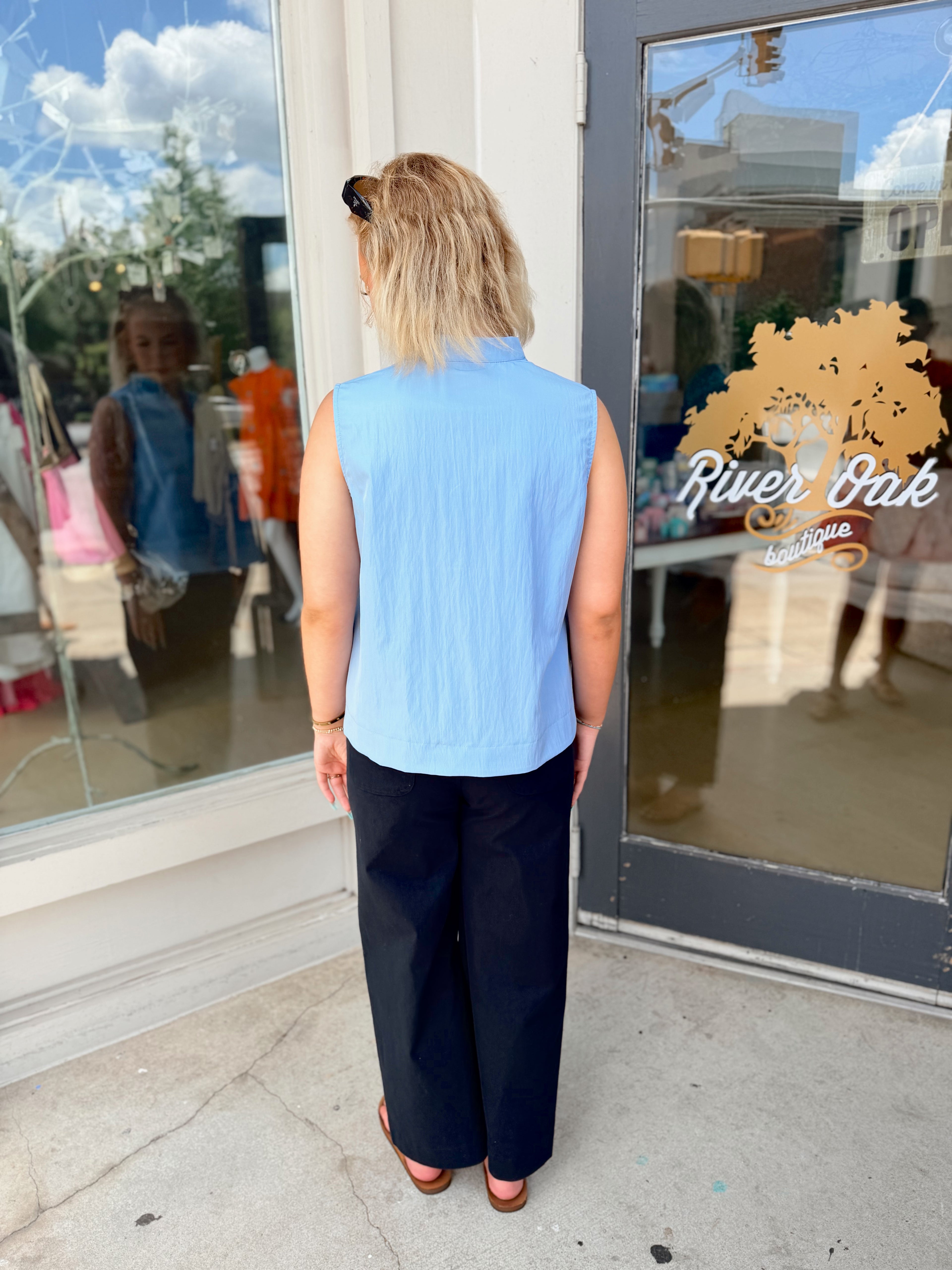 Southern Skies V-Neck Sleeveless Top