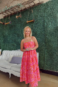 Alli Floral Smocking Tiered Midi Dress