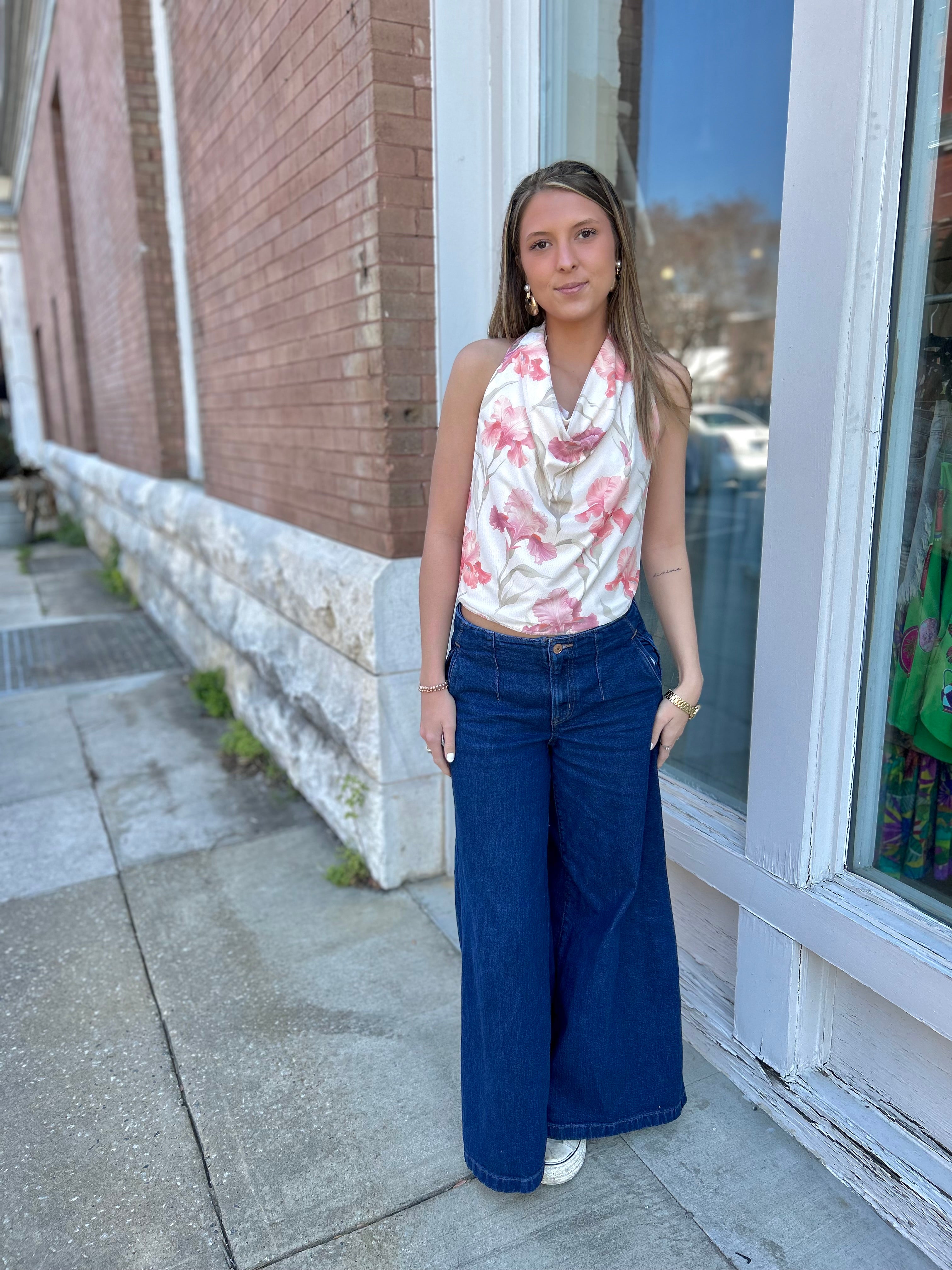 Floral Wrap Halter Top