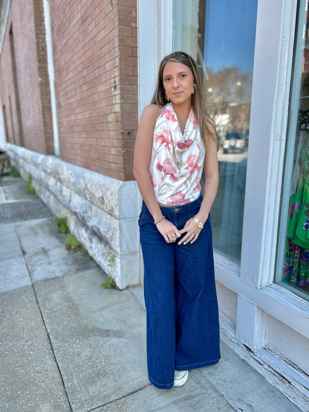 Floral Wrap Halter Top