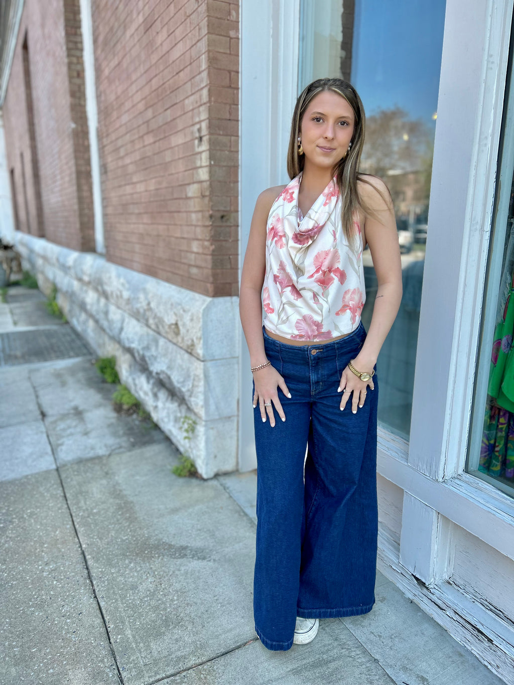 Floral Wrap Halter Top