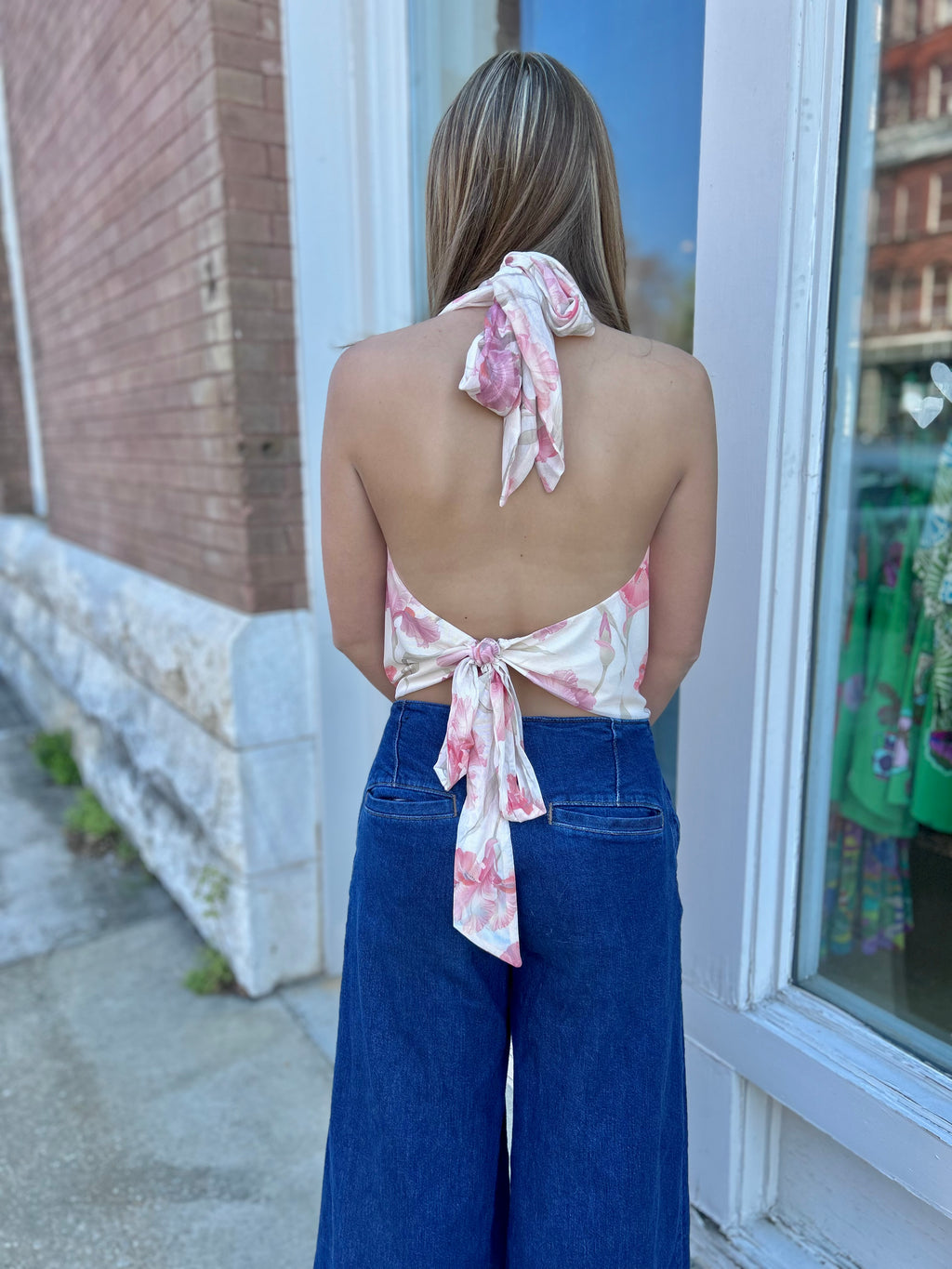 Floral Wrap Halter Top