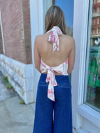 Floral Wrap Halter Top