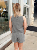 Sarah Gingham Set- Sleeveless Top Blouse