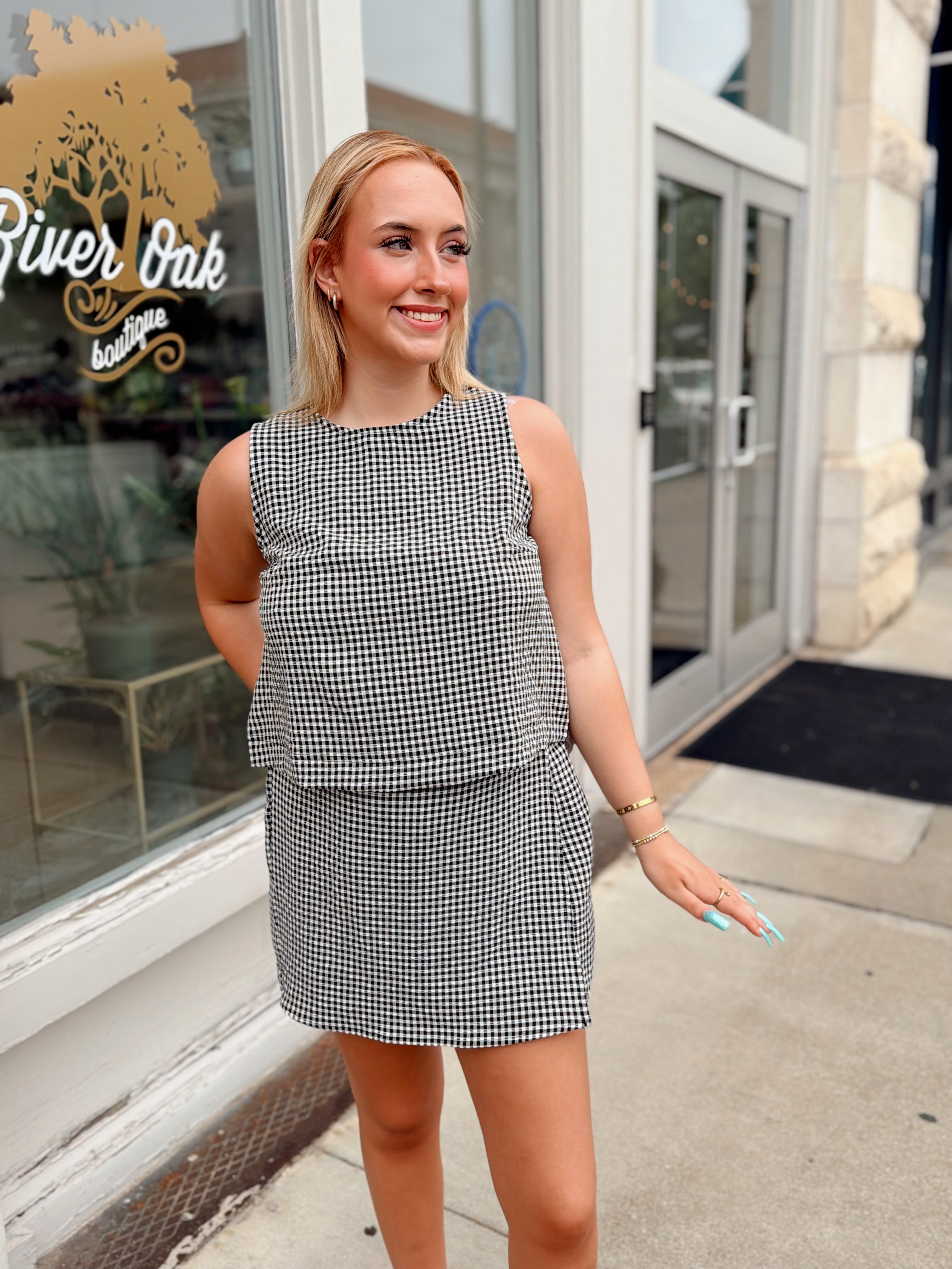 Sarah Gingham Set- Skort