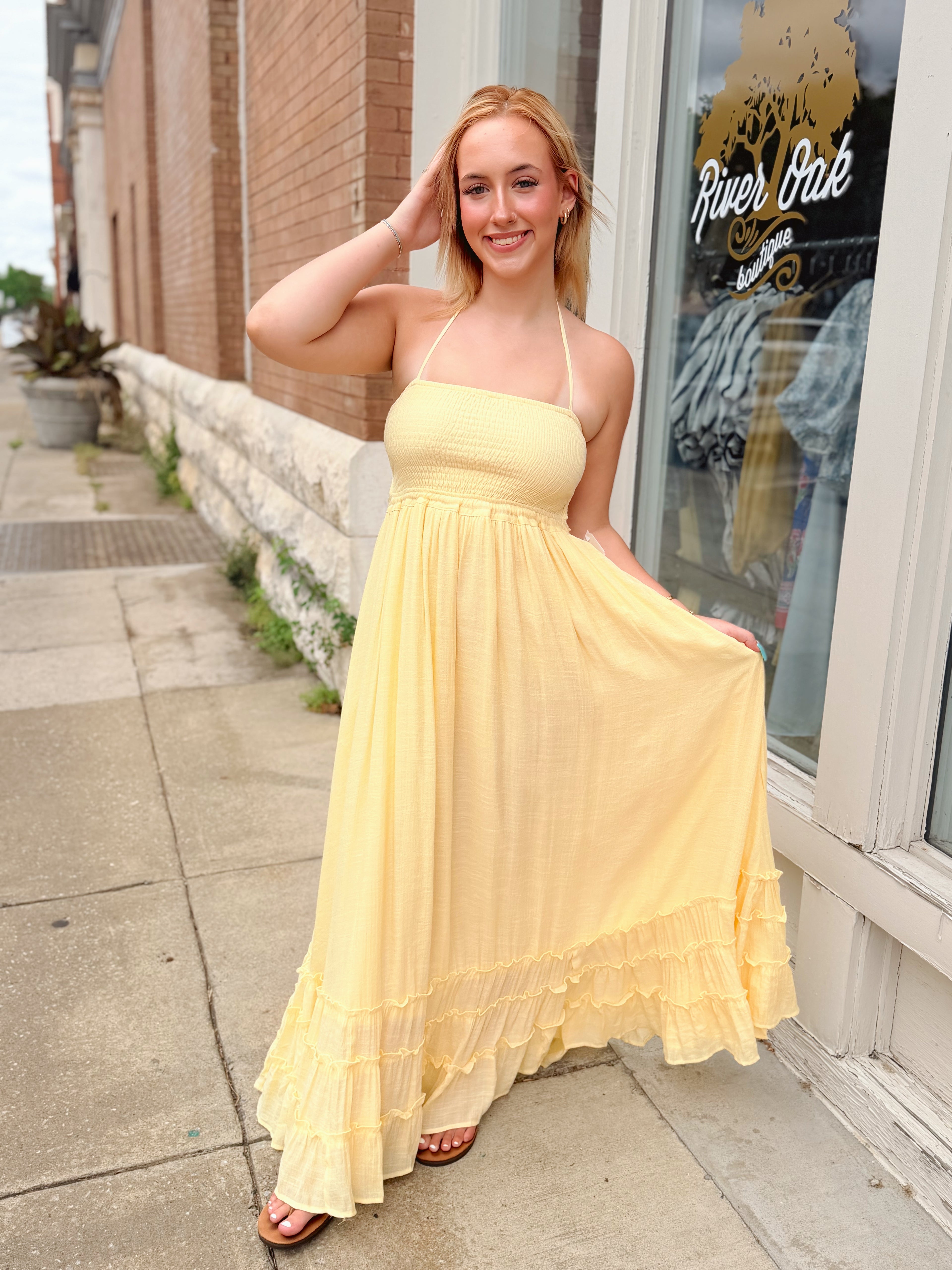 Sunshine Halter Maxi Dress Dress