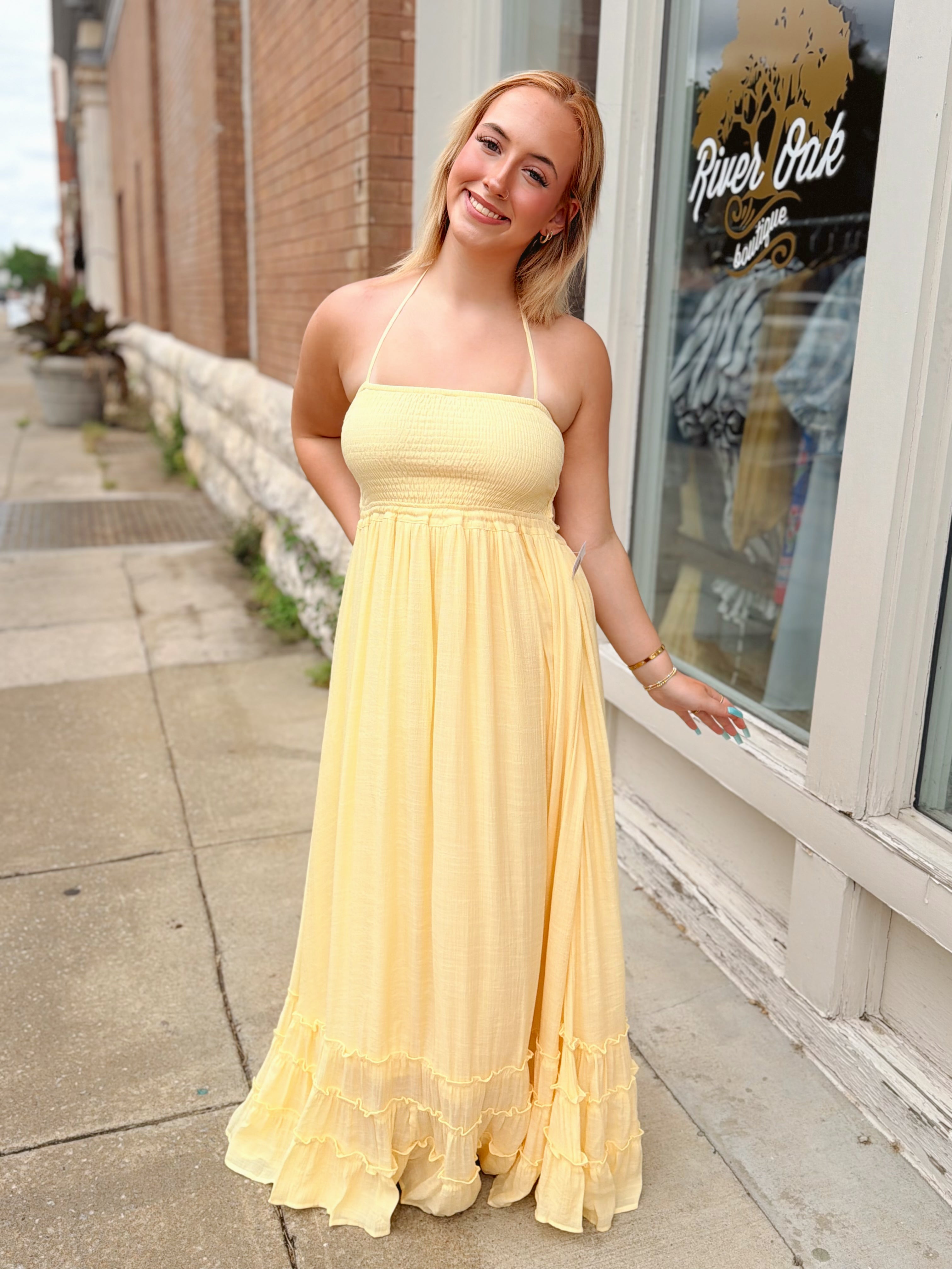 Sunshine Halter Maxi Dress Dress