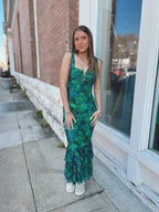 Tropical Ruched Mermaid Dress