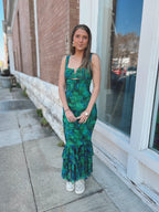 Tropical Ruched Mermaid Dress
