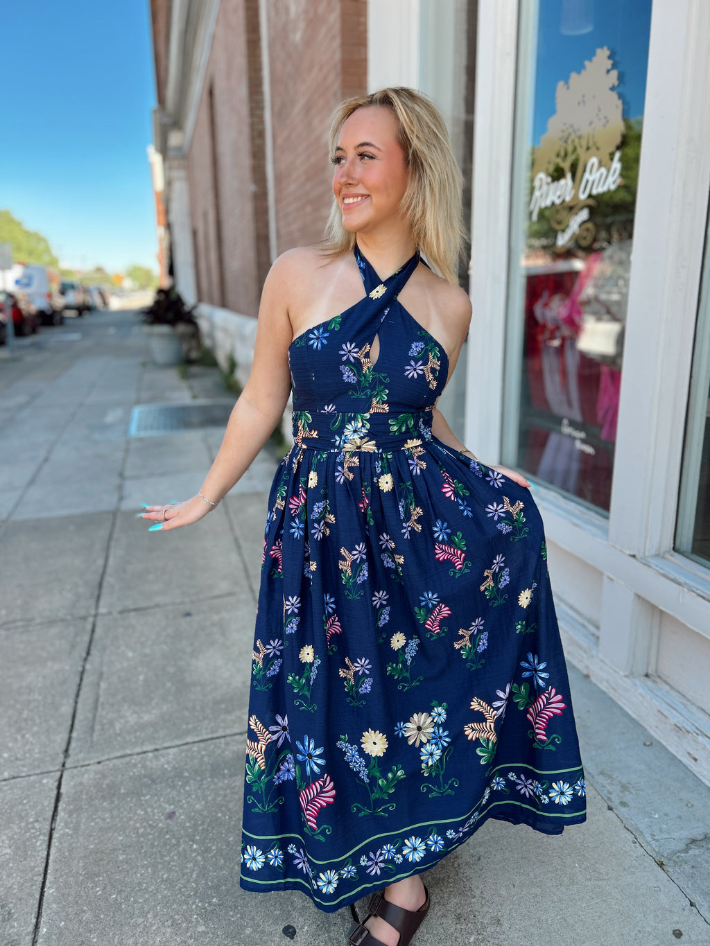 Timeless Grace Floral Halter Maxi