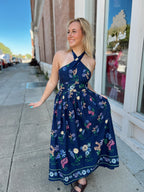 Timeless Grace Floral Halter Maxi