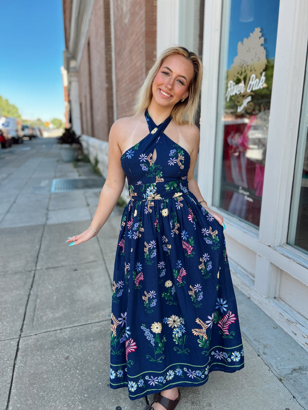 Timeless Grace Floral Halter Maxi
