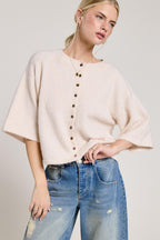 Beige Button Front Cardigan