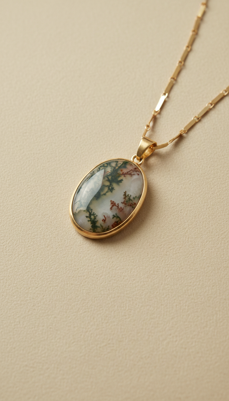 Hand-Glazed Clay Pendant Necklace