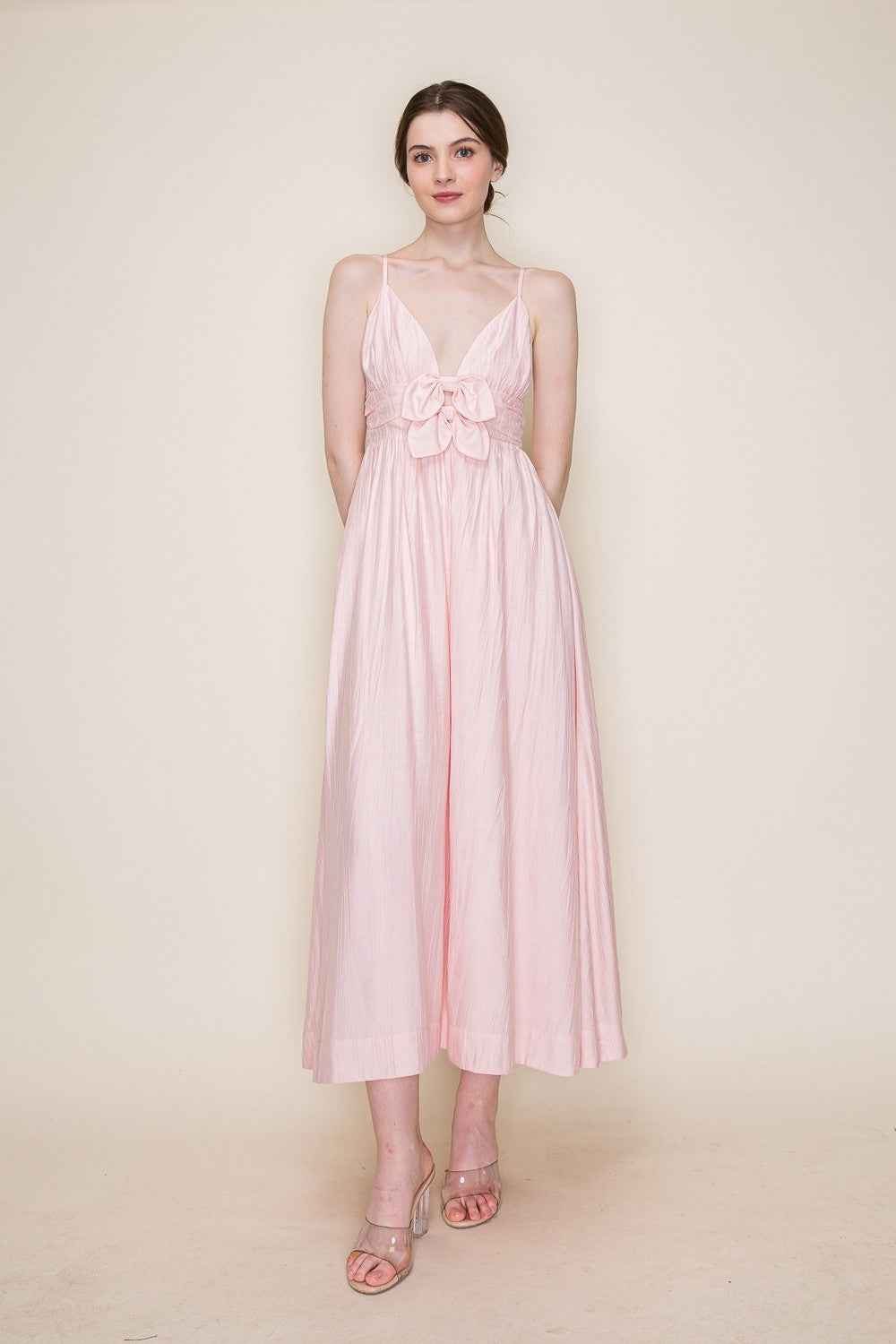 Just Girlie Double Bow Midi Dress