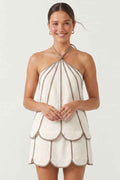 Shell Panel Linen Skort