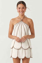 Shell Panel Linen Skort