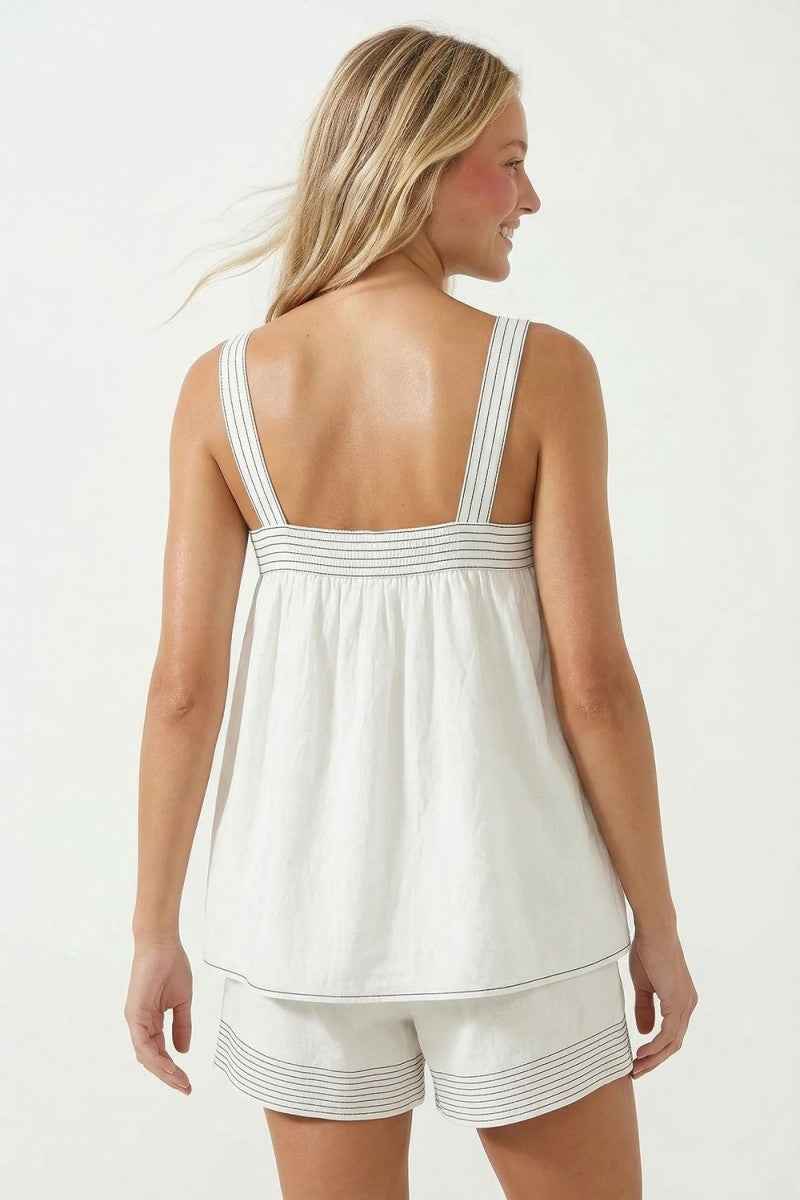 Contrast Rope Detail Sleeveless Top Blouse